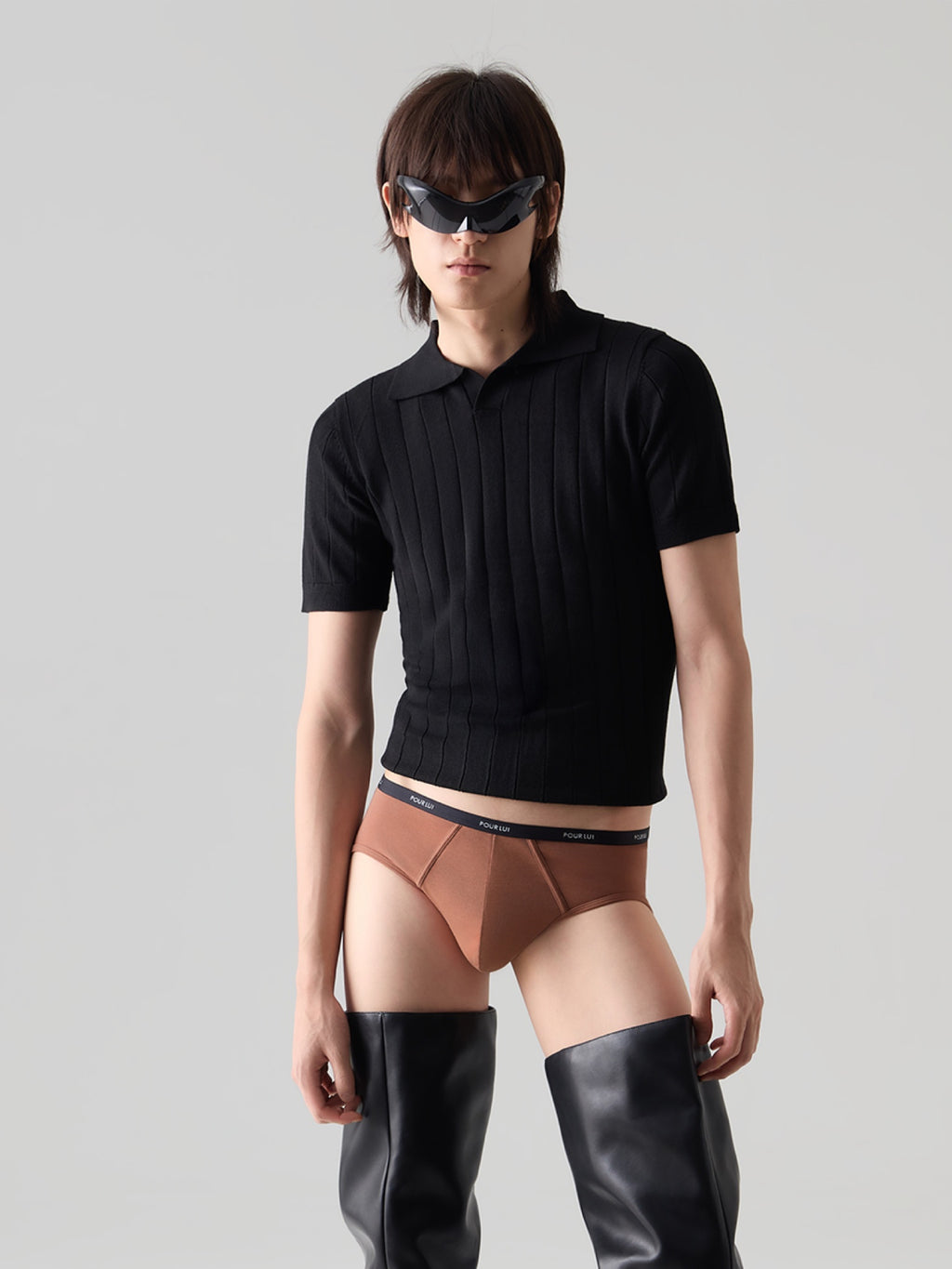 whisperband-combed-cotton-briefs-3-pack Brown / Black Belt