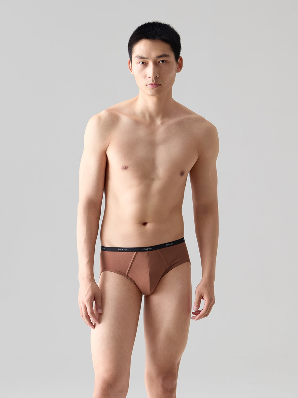 whisperband-combed-cotton-briefs-3-pack Brown / Black Belt