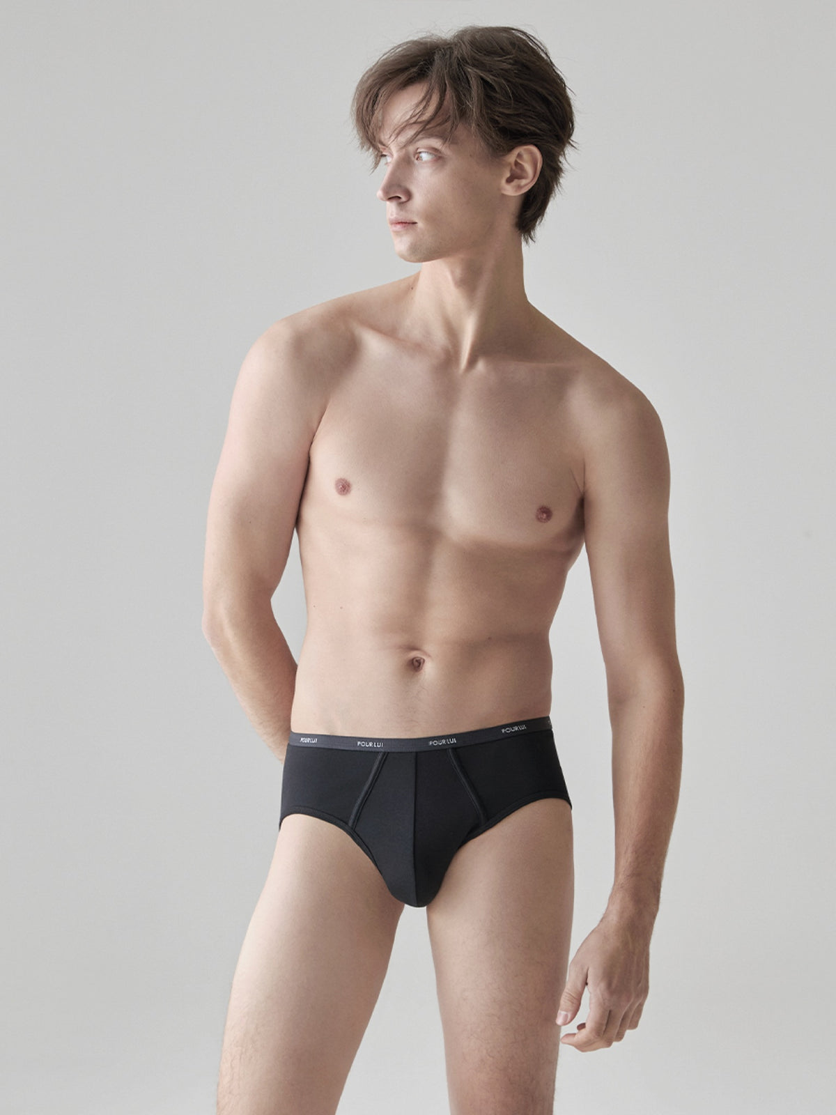 whisperband-pima-cotton-briefs-3-pack Black / Black Belt