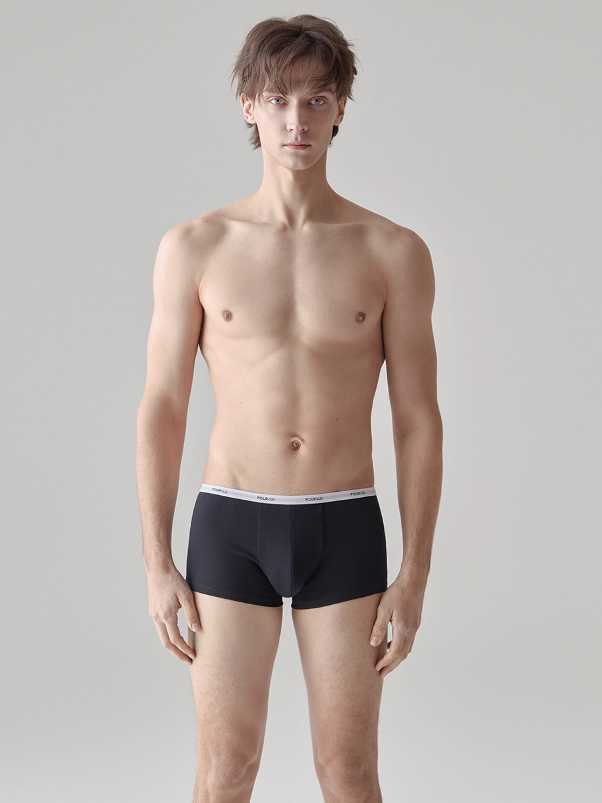 whisperband-pima-cotton-trunks-3-pack Black / White Belt